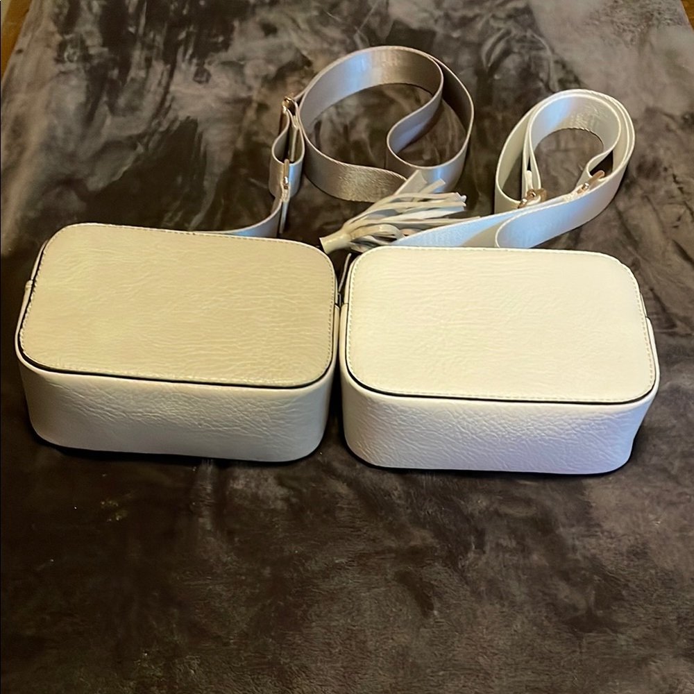 2 Bags A White & A Gray Crossbody Bags with Straps
